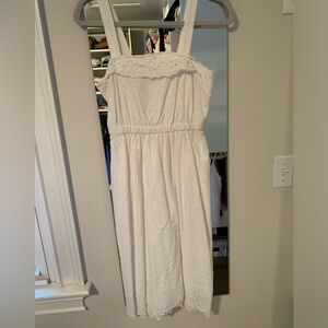 Madewell White Cotton Eyelet Tiered Midi Dress Size 0